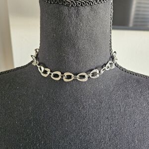 Urban Safari Silver Choker and Earrings
